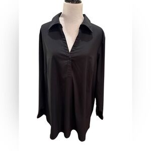 Venezia Black Women’s Plus Size 22/24 Long Sleeve Blouse Shirt